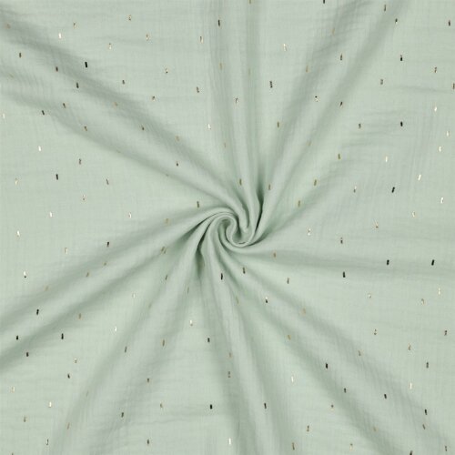 Musselin Gold Striche - softmint