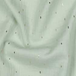 Musselin Gold Striche - softmint