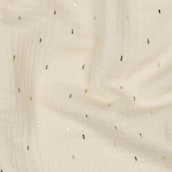 Musselin Gold Striche - creme