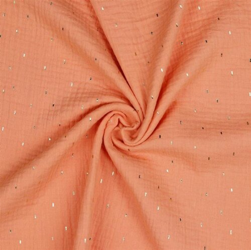 Muslin Gold Strokes - apricot