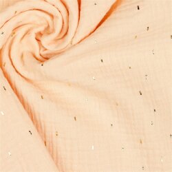 Musselin Gold Striche - puderrosa