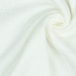 Mousseline de coton biologique à trois couches - blanc antique