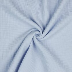 Muselina de algodón orgánico de tres capas - azul claro