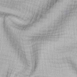 Mussola di cotone organico a tre strati - grigio