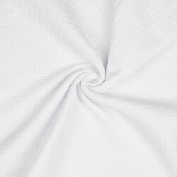 Three-ply organic cotton muslin - white