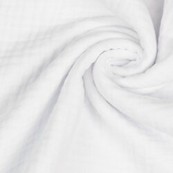 Three-ply organic cotton muslin - white