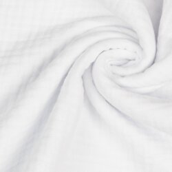 Muselina de algodón orgánico de tres capas - blanco
