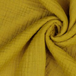 Three-ply organic cotton muslin - ochre