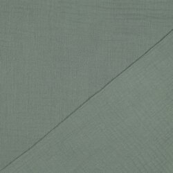 Mousseline de coton biologique à trois couches - vert sombre