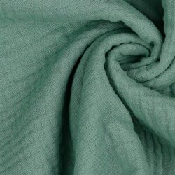 Mousseline de coton biologique à trois couches - vert sombre
