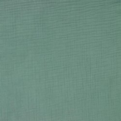 Mousseline de coton biologique à trois couches - vert sombre