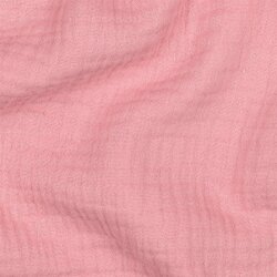 Mussola di cotone organico a tre strati - rosa scuro