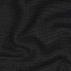 Mussola di cotone organico a tre strati - nero