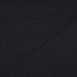 Three-ply organic cotton muslin - black