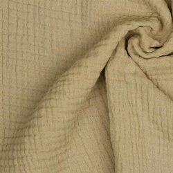 Three-ply organic cotton muslin - taupe