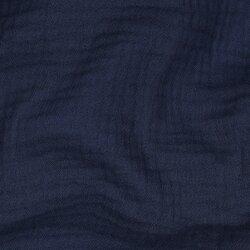 Drielaags biologisch katoenen mousseline - donkerblauw