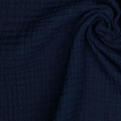 Three-ply organic cotton muslin - dark blue