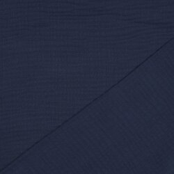 Three-ply organic cotton muslin - dark blue