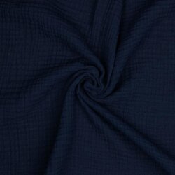 Three-ply organic cotton muslin - dark blue