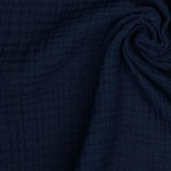 Muselina de algodón orgánico de tres capas - azul oscuro