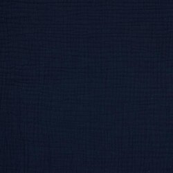 Mousseline de coton biologique à trois plis - bleu foncé