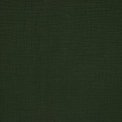 Mousseline de coton biologique à trois couches - vert foncé