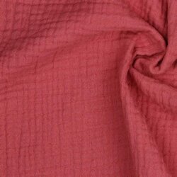 Mousseline de coton biologique à trois plis - rose...
