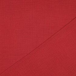 Mussola di cotone organico a tre strati - rosso rubino