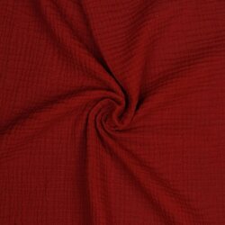Mousseline de coton biologique à trois plis - rouge rubis