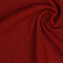Muselina de algodón orgánico de tres capas - rojo rubí