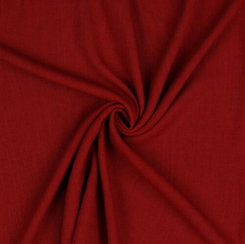 Viscose lin doux - rouge foncé