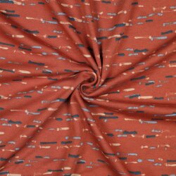 Alpenfleece Gestrichelt - terrakotta