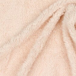Tessuto orsacchiotto in pelliccia sintetica - rosa quarzo