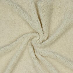 Tessuto peluche in pelliccia sintetica - beige