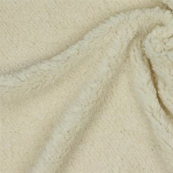 Faux fur cuddly teddy fabric - beige