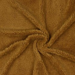Tessuto peluche in pelliccia sintetica - cammello