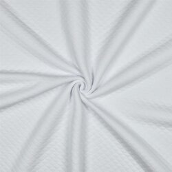 Gewatteerde jersey kleine diamanten - wit