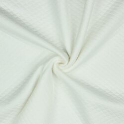 Quilted jersey small diamonds - cream