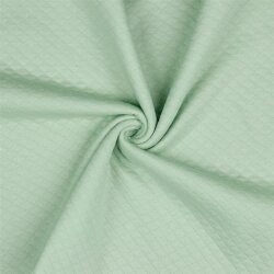 Quilted jersey small diamonds - mint