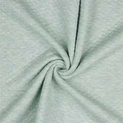 Gewatteerde jersey kleine diamanten - mint gevlekt