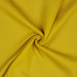 Quilted jersey small diamonds - yellow