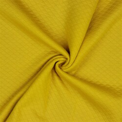 Gewatteerde jersey kleine diamanten - geel