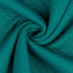 Quilted jersey small diamonds - dark cyan blue