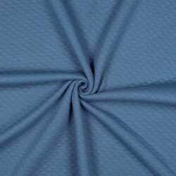 Gewatteerde jersey kleine diamanten - blauw