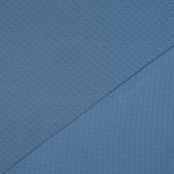 Quilted jersey small diamonds - blue