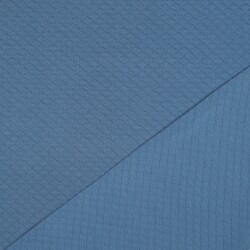Gewatteerde jersey kleine diamanten - blauw