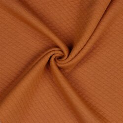 Quilted jersey small diamonds - light rust