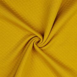 Quilted jersey small diamonds - ochre