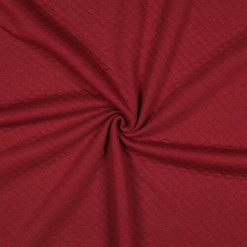 Quilted jersey small diamonds - burgundy