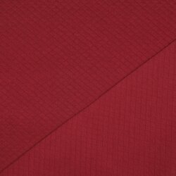 Quilted jersey small diamonds - burgundy